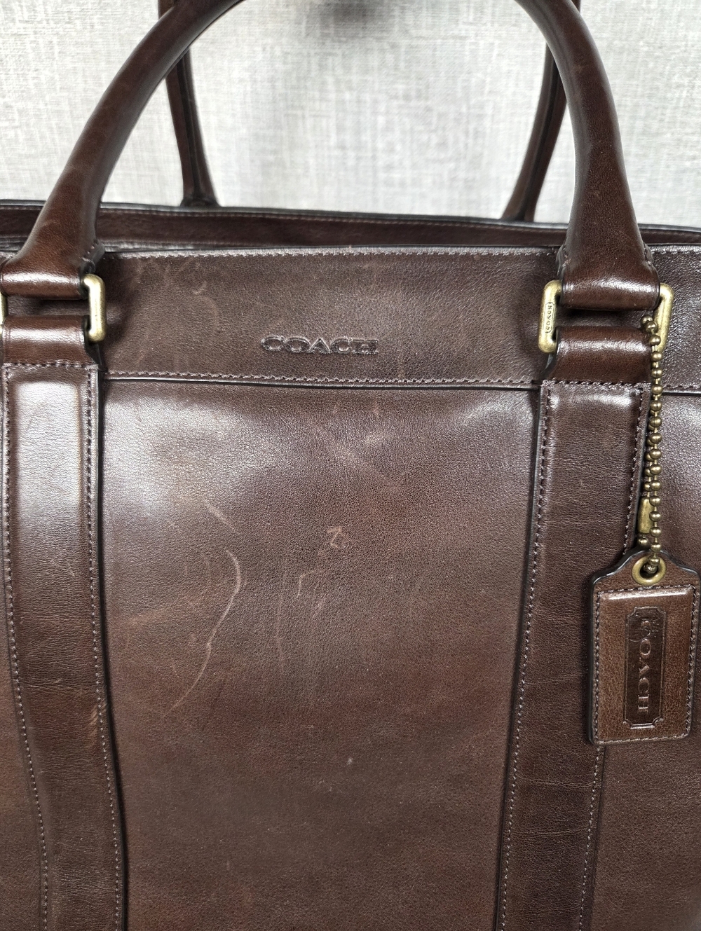 COACH Bleecker Weekend XL Leather Tote Bag Dark Brown RARE COLOR  Style# 70487 - Picture 2 of 14
